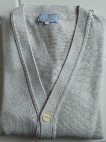 CARDIGAN DA UOMO IN COTONE PANNA