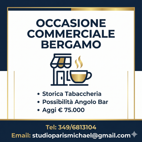 Storica tabaccheria in centro paese della bassa bergamasca - rif. TAB75