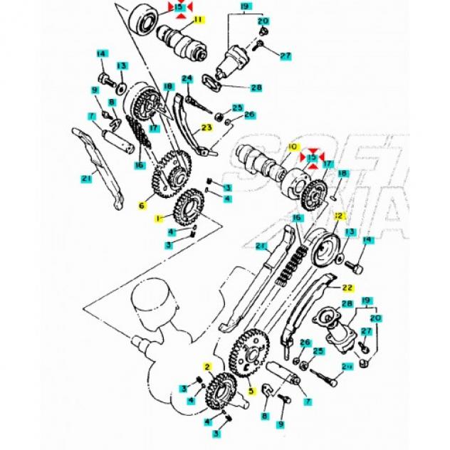 Boccola albero a camme Yamaha Virago 750 1000 1100 - 903802512500 - Foto 4
