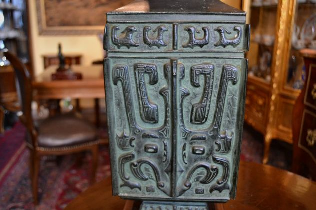 Lampada da tavolo cinese anni 60 in bronzo - Foto 3