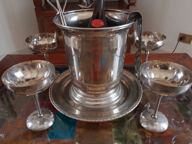 KIT COMPETO DA BAR 8 PEZZI VINTAGE DA COLLEZIONE TUTO INOX ARTIGIANATO ITALIANO. - Foto 4