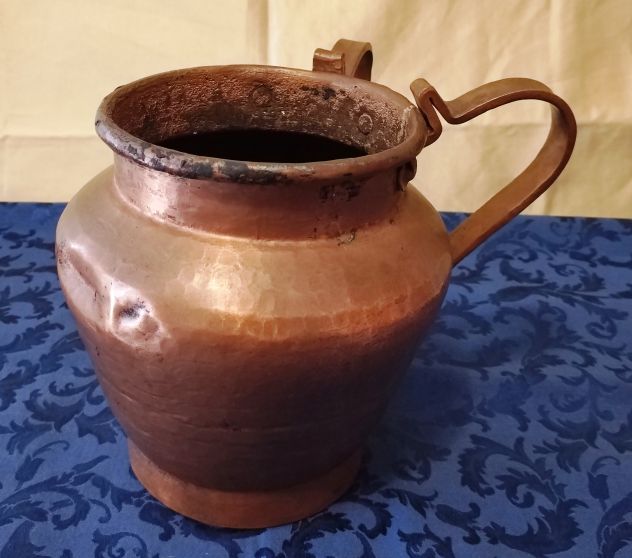 Pignata Brocca Vintage x Fagioli in Rame con due manici – RARO h 20cm cod. 20