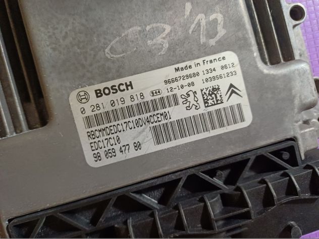 ECU EDC17C10 5.10 CITROEN C3 BOSCH 0281019818 9805947780 CENTRALINA MOTORE CITR - Foto 5