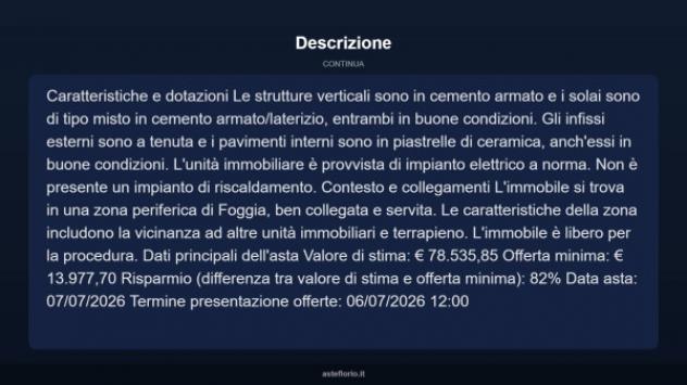 Immobile in asta di 146 m² in vendita a Foggia - Foto 6
