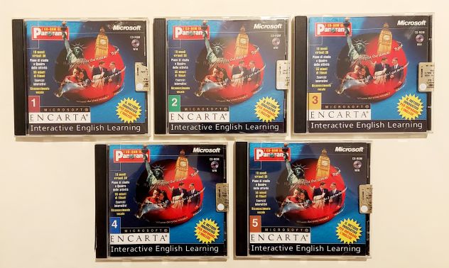 CD-ROM DI PANORAMA DA 1-5 MICROSOFT ENCARTA INTERACTIVE ENGLISH LEARNING