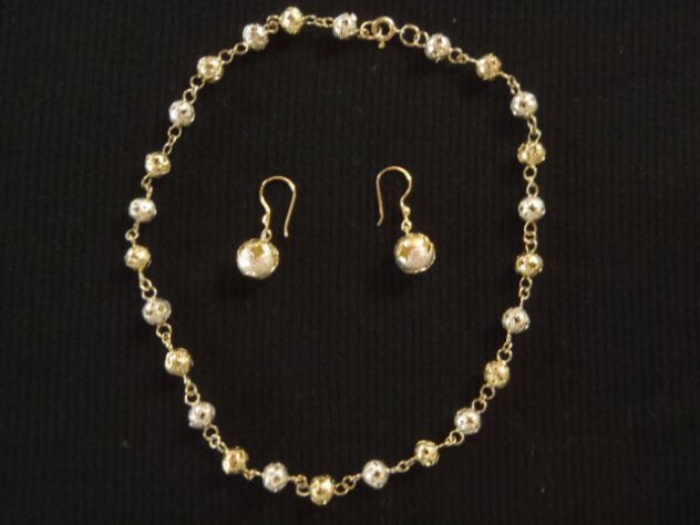 Collana girocollo con orecchini argento