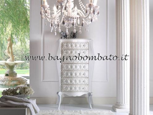 Mobile bagno bombato barocco in pelle e Swarovski - Foto 3