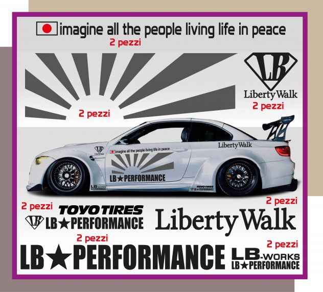 Adesivi per auto BMW-M3 - LB Performance - Liberty Walk - Toyo Tires