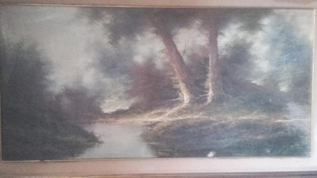 olio su tela 60x120 (bosco) Franco Floriano salani - Foto 2