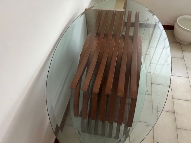 Tavolino da salotto in legno e cristallo - Foto 5