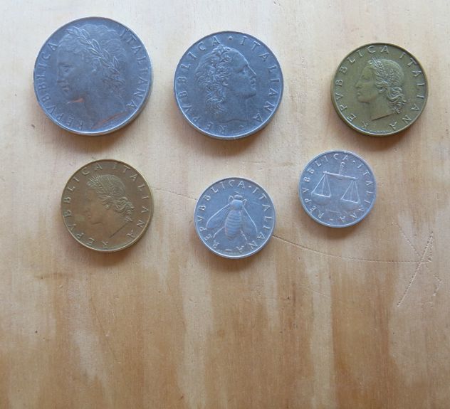 SERIE DI MONETE DELLA REP. ITALIANA CON VARIANTE DEL 1957 DA 100-50-20-20-2-1- - Foto 2