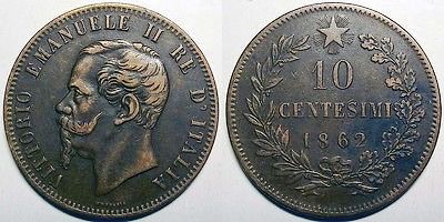 Regno d'Italia 10 cm. 1862