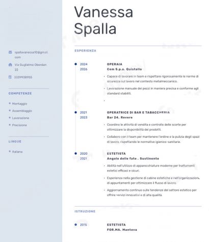 Operaia disponibile da subito