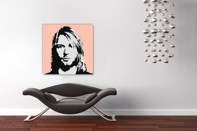 Quadro Pop Art dipinto a mano di Kurt Cobain