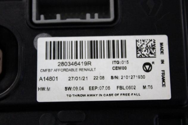 280346419R DISPLAY SISTEMA DI NAVIGAZIONE SATELLITARE RENAULT CAPTUR 1.0 G 74KW 6M 5P (2021) RICAMBIO USATO - Foto 8