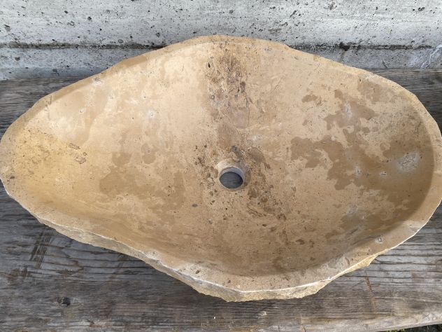 Lavabo lavandino da appoggio in pietra beige 2 - Foto 3
