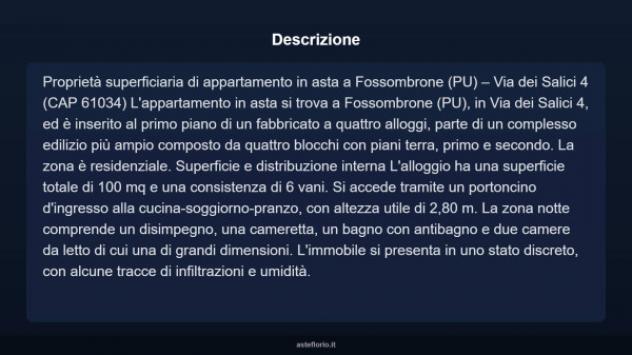 Immobile in asta di 100 m² con più di 5 locali e box auto in vendita a Fossombrone - Foto 4
