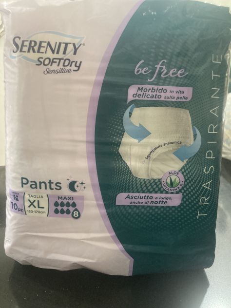 Pannoloni adulti pants Serenity soft dry confezione da 10 pz misura XL
