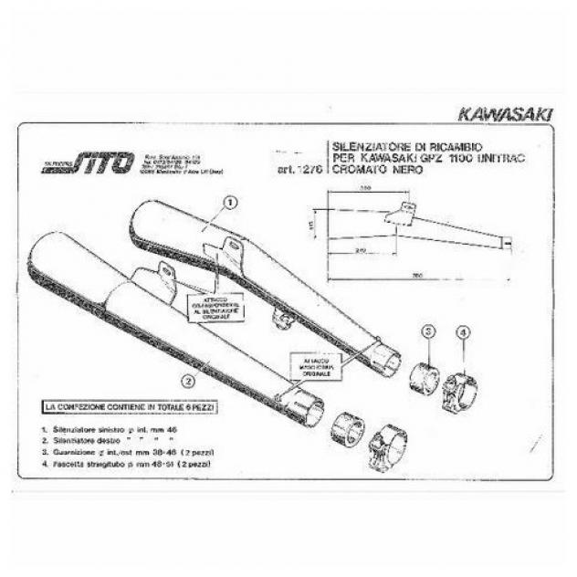 Coppia marmitte Sito Kawasaki GPZ 1100 Unitrak - Foto 7