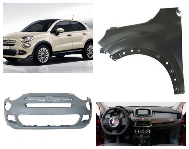Fiat 500 x musata paraurti cofano kit airbag parafango fanale led 2015-18