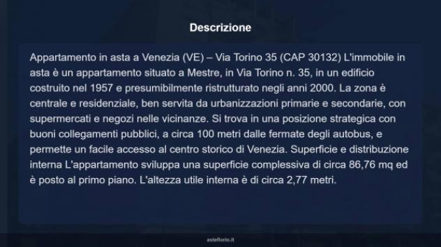 Immobile in asta di 97 m² con più di 5 locali e box auto in vendita a Venezia - Foto 7