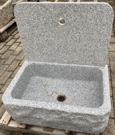Lavello lavandino per cucina in pietra granito diorite 60cm - Foto 10