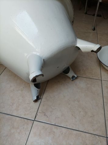 Vasca/Tinozza da bagno Vintage, stile classico in ferro/ghisa smaltata bianca. - Foto 3