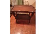 TAVOLINO LEGNO 2 RIPIANI ANNI 70 CON RUOTE