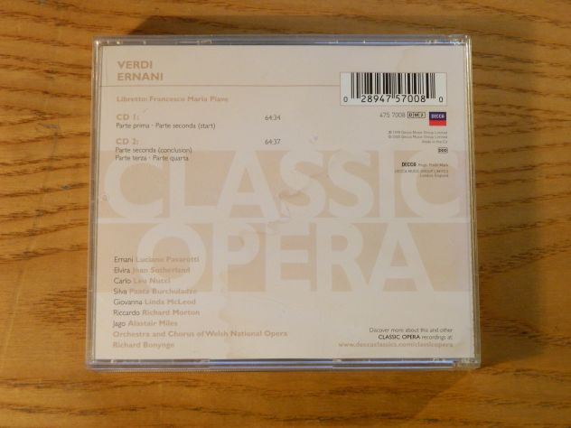 Box 2 CD Verdi - Ernani, Decca, 1987 - Foto 3