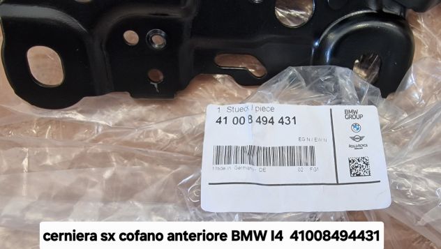 Cerniere dx e sx cofano anteriore BMW I4 ed altre BMW - Foto 4