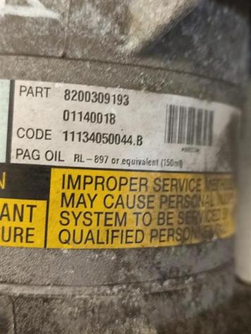 COMPRESSORE A/C RENAULT Megane Cabrio 8200309193 F9QB8 diesel 1870 (0210) - Foto 2