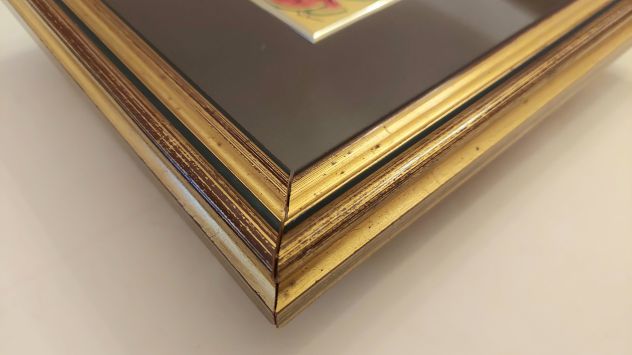 Quadro unico dipinto a mano su foglia oro 22 kt Del Bianco+ certificato di garan - Foto 6