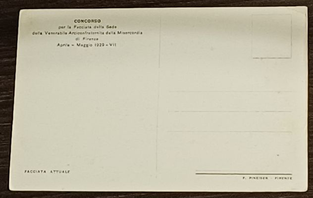 Cartolina 1929 P.zza S. Giovanni Misericordia di Firenze. - Foto 2