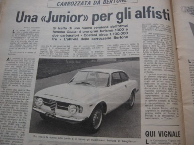 RIVISTA L'AUTOMOBILE OTTOBRE  1966 FOTO ALFA ROMEO GT JUNIOR PRIMA SERIE SCALINO - Foto 6