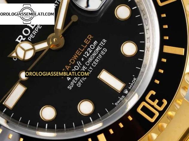 Replica rolex SEA-DWELLER 126603 QUADRANTE NERO BEST EDITION 1:1 SU BRACCIALE SS/YG 3235 - Foto 5