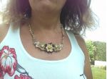 COLLANA FIORI E PERLINE AD UNCINETTO