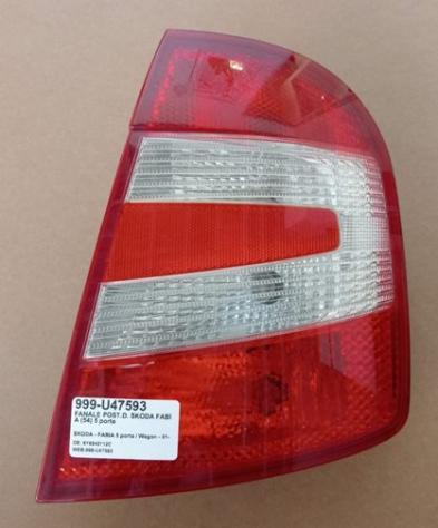 FANALE POST.D. SKODA FABIA (54) 5 porte 999-U47593 Parti elettriche  Fanaleria  Fanali  Fanale post. dx. SKODA - FABIA 5 porte / Wagon - 01-01-2000 -