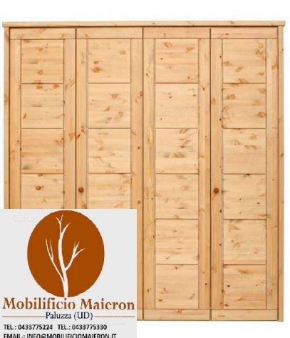 Mobili Rustici Country Armadio in Legno Massello 4 Ante cod 060 Alberghi Hotel