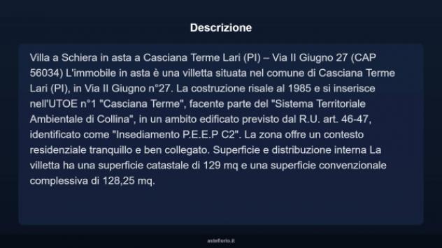 Immobile in asta di 129 m² con più di 5 locali e box auto in vendita a Casciana Terme Lari - Foto 5