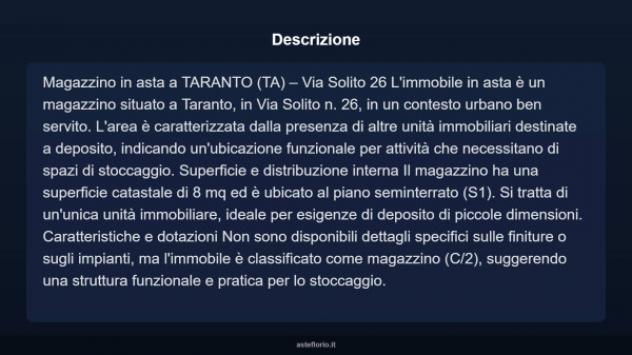 Immobile in asta di 8 m² in vendita a Taranto - Foto 4