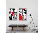Set Quadro Margot Lupin dipinto a mano pop art