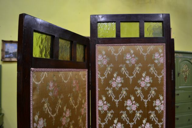 Antico paravento stile Liberty primi del 900 - Foto 4