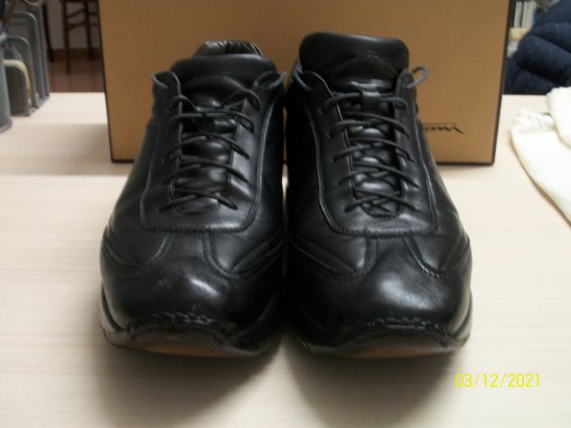 Santoni uomo snickers in pelle nere usate - Foto 9