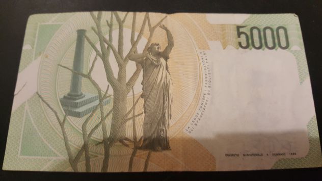 Banconota da 5000 Lire Vincenzo Bellini - Foto 3