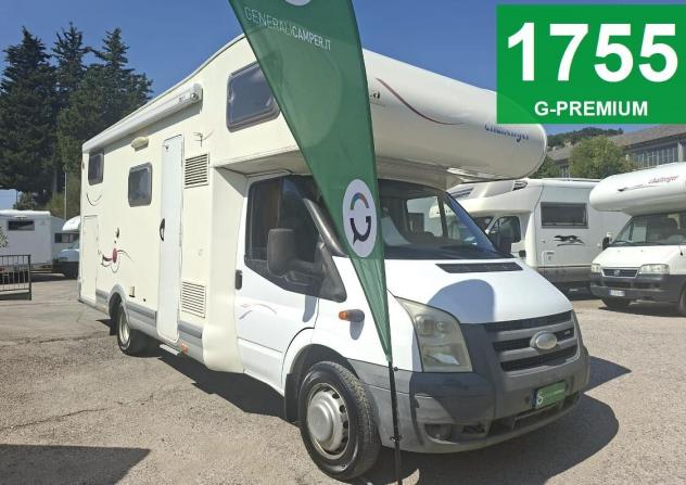 CAMPER CHALLENGER FORD MANSARDATO 6 POSTI DINETTELETTO MATRIMONIALE GARAGE CLIMATIZZATORE GEMELLATO POSTERIORE FOTOVOLTAICO CAMPEGGIO USATI GENERALI 1