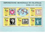 ITALIA n. 2 FOGLIETTI ESPOSIZIONE MONDIALE DELLA FILATELIA