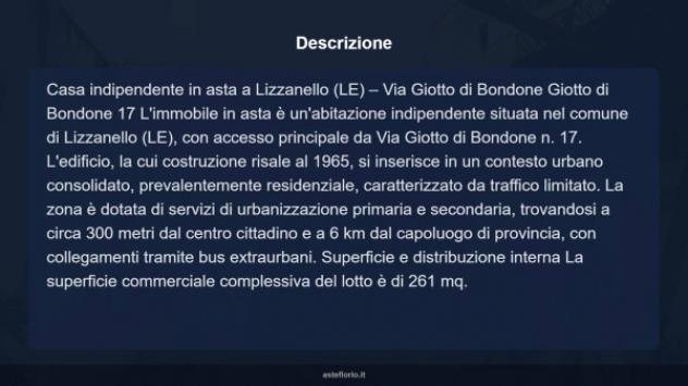 Immobile in asta di 261 m² con più di 5 locali e box auto in vendita a Lizzanello - Foto 6
