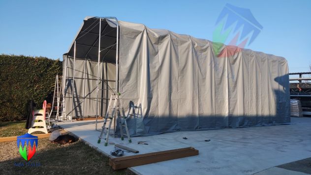 Tendostruttura Industriale 8,0 x 12,0 x 5,0 Mt Pvc Ignifugo 720 gr. mq. - Foto 7