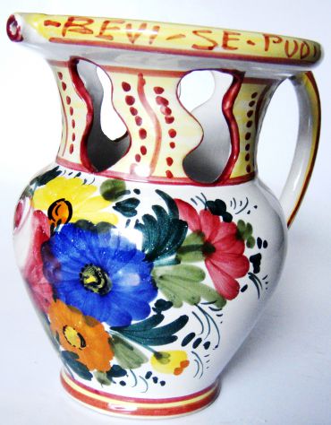 Castelli-Umbria- Brocca in ceramica dipinta a mano-Lab. Ceramica DDS-ca1970-