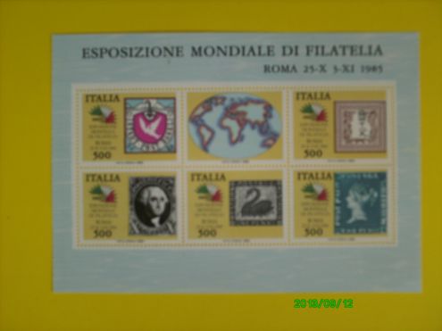Francobolli esposizione mondiale filatelia Roma 1985 - Foto 2
